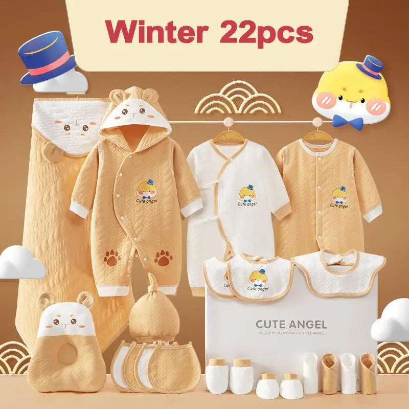 KindredCubs 26 Pieces Newborn Clothes Baby Gift Pure Cotton Set 0-6 Months