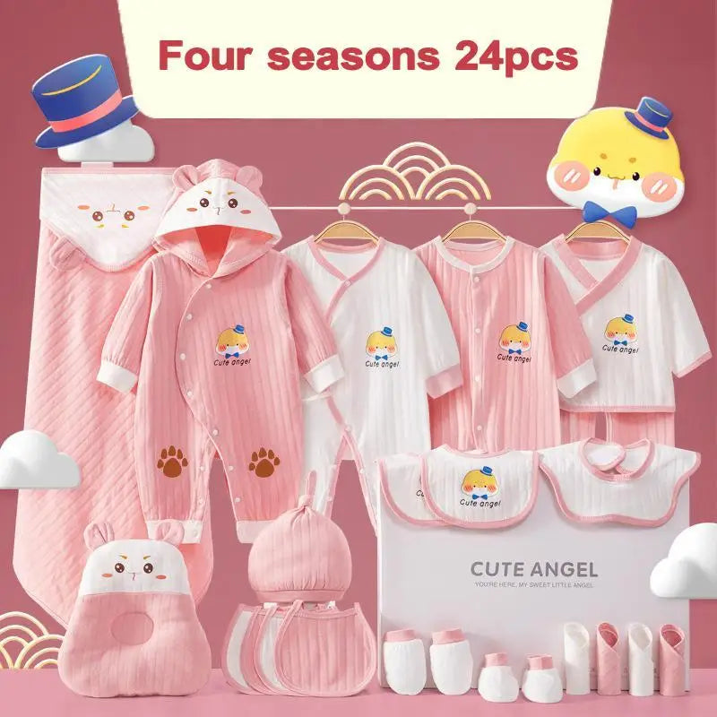 KindredCubs 26 Pieces Newborn Clothes Baby Gift Pure Cotton Set 0-6 Months