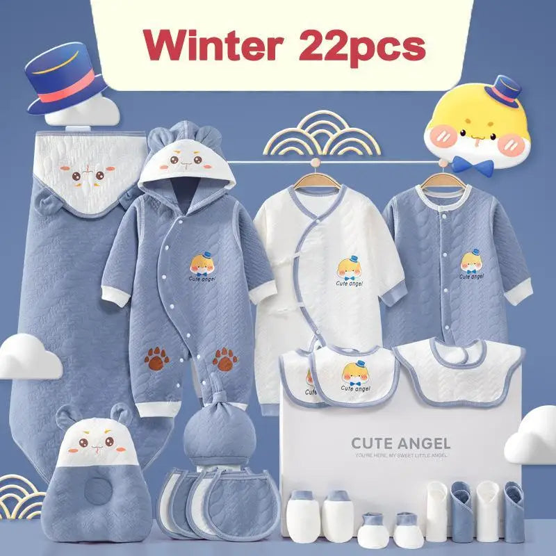 KindredCubs 26 Pieces Newborn Clothes Baby Gift Pure Cotton Set 0-6 Months