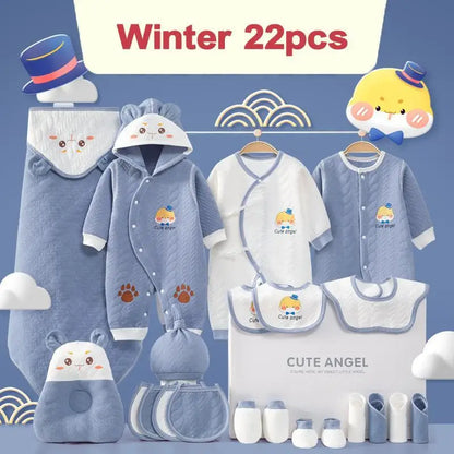 KindredCubs 26 Pieces Newborn Clothes Baby Gift Pure Cotton Set 0-6 Months