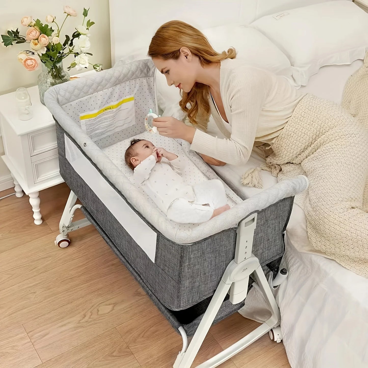 KindredCubs Baby Crib - Mobile Portable Baby Cradle Bed, Foldable