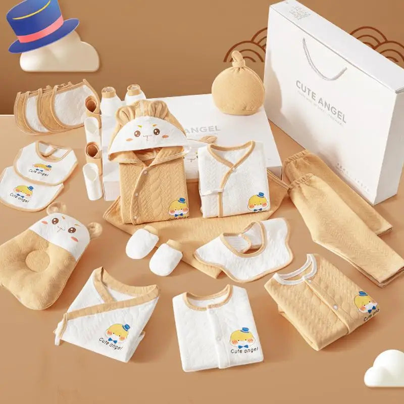 KindredCubs 26 Pieces Newborn Clothes Baby Gift Pure Cotton Set 0-6 Months