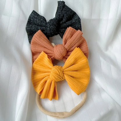 KindredCubs 3pcs Baby Girl Bows Headband Newborn Turban Hairband