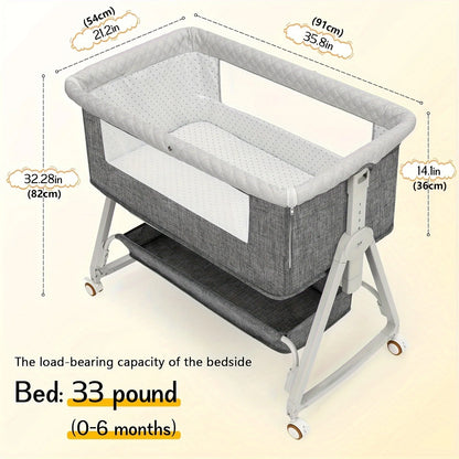 KindredCubs Baby Crib - Mobile Portable Baby Cradle Bed, Foldable