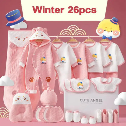 KindredCubs 26 Pieces Newborn Clothes Baby Gift Pure Cotton Set 0-6 Months