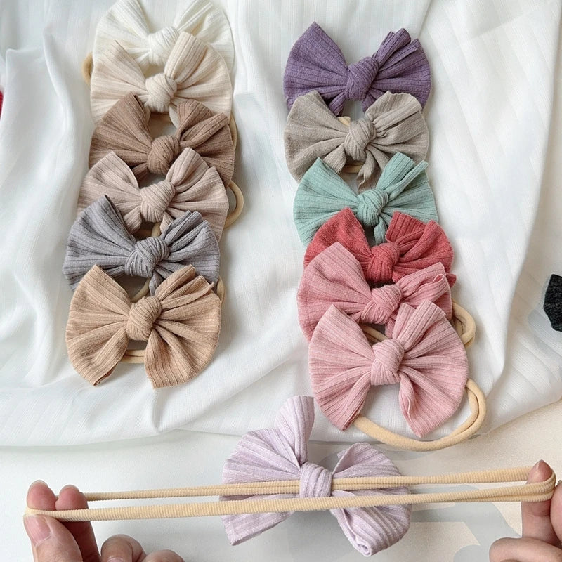 KindredCubs 3pcs Baby Girl Bows Headband Newborn Turban Hairband