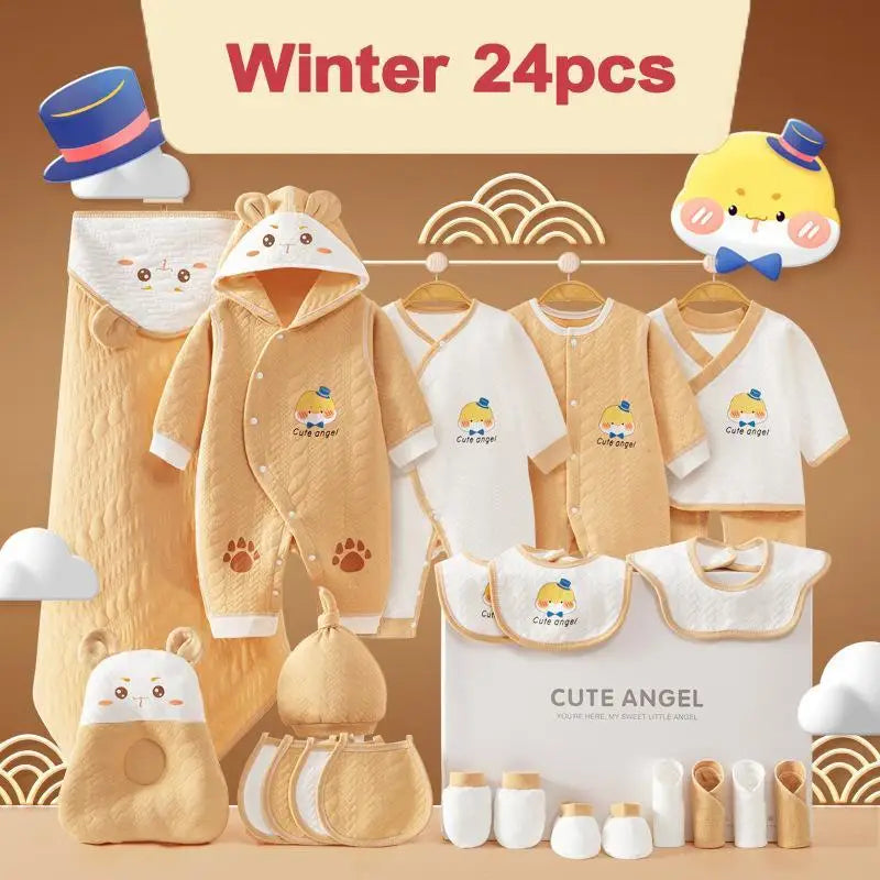 KindredCubs 26 Pieces Newborn Clothes Baby Gift Pure Cotton Set 0-6 Months