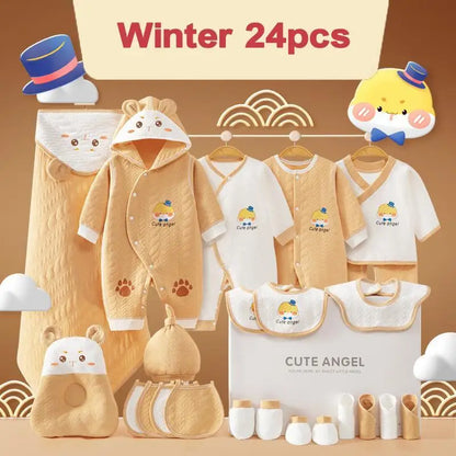 KindredCubs 26 Pieces Newborn Clothes Baby Gift Pure Cotton Set 0-6 Months
