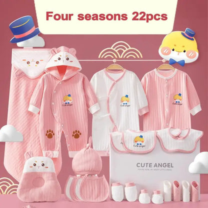 KindredCubs 26 Pieces Newborn Clothes Baby Gift Pure Cotton Set 0-6 Months
