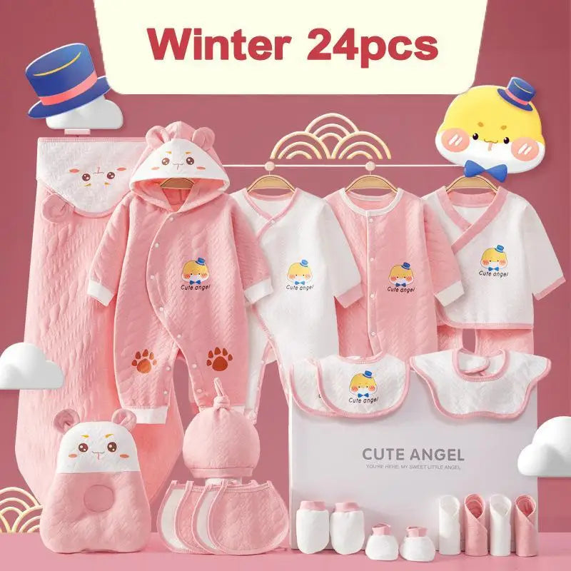 KindredCubs 26 Pieces Newborn Clothes Baby Gift Pure Cotton Set 0-6 Months