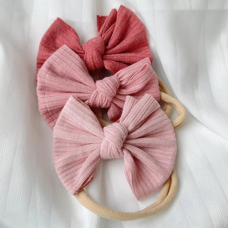 KindredCubs 3pcs Baby Girl Bows Headband Newborn Turban Hairband